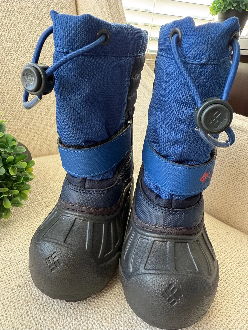 Columbia Kids Blue and Black Waterproof Snow Boots
